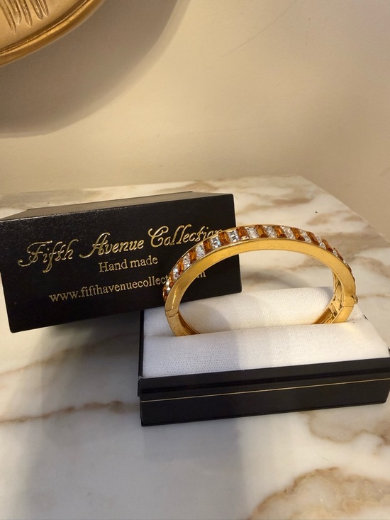 fifth avenue collection Jewelry - Gold Crystal Bangle Bracelet